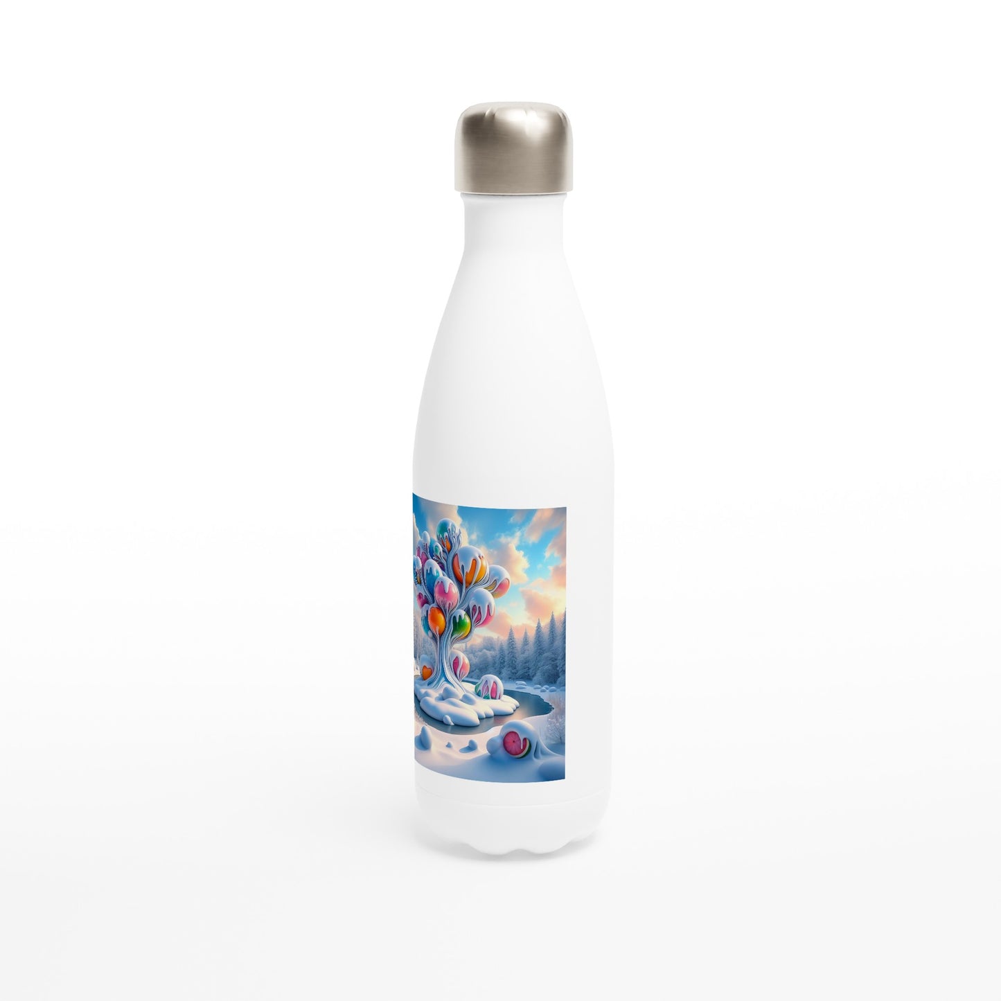 White 17oz Stainless Steel Water Bottle - Winter 78