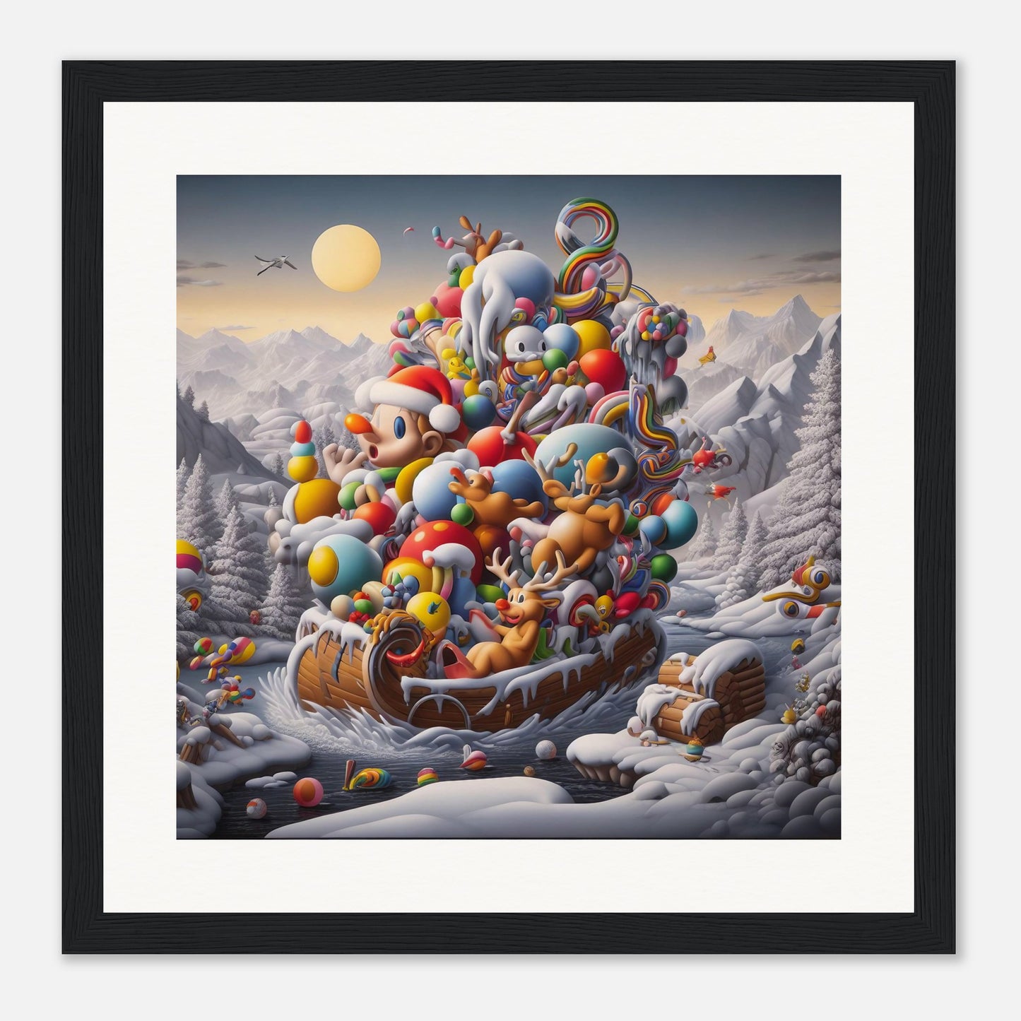 Wall Art - Winter 59 - Boy, Sleigh, Toys