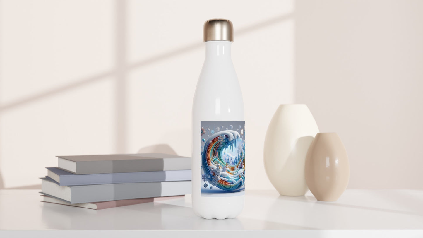 White 17oz Stainless Steel Water Bottle - Winter 85