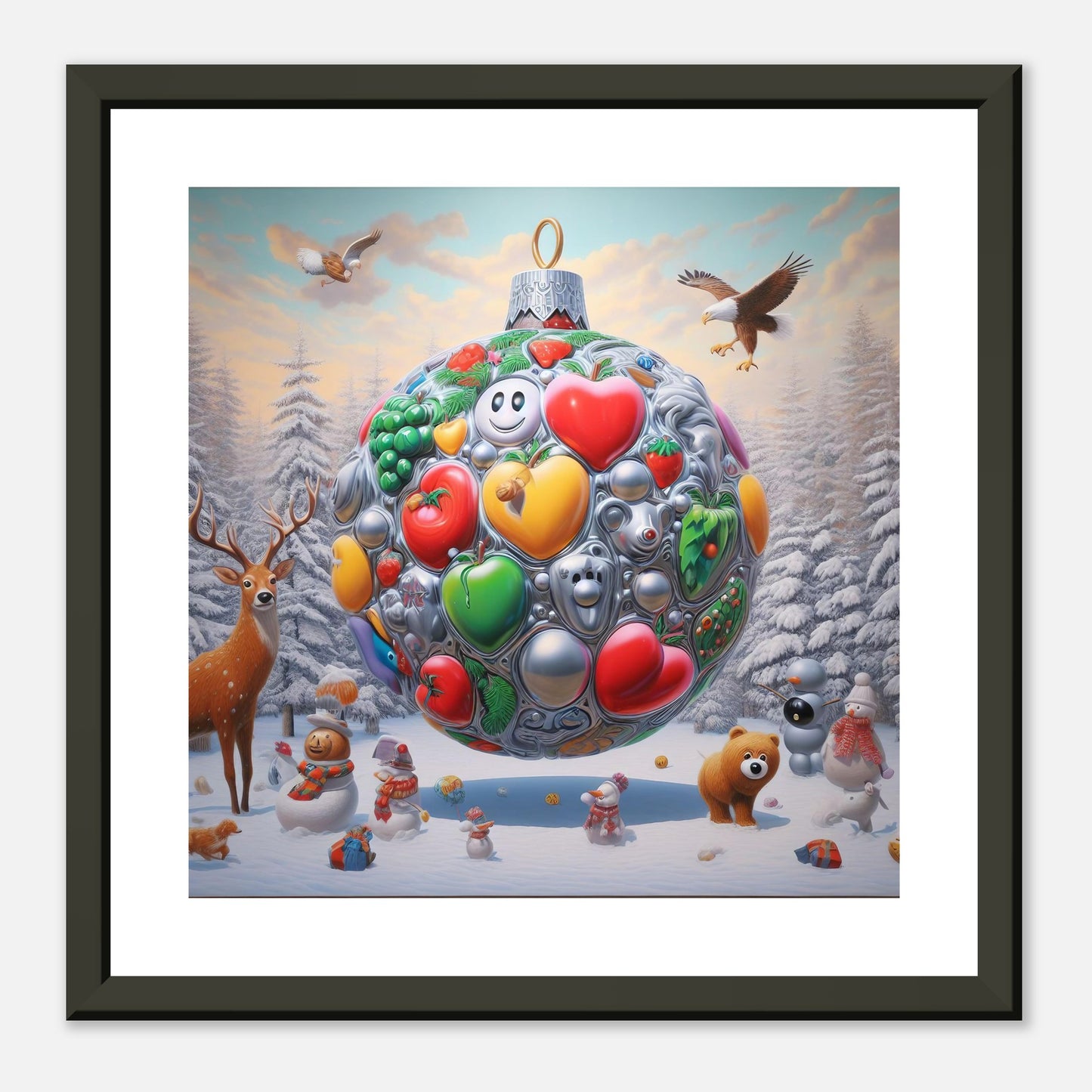 Wall Art - Winter 67 - Christmas ornament and a deer