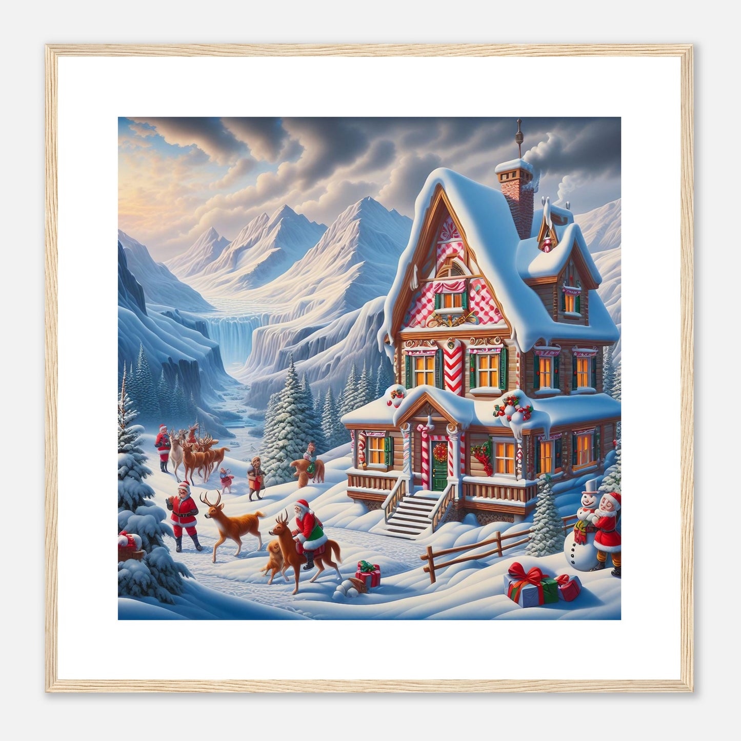 Wall Art - Winter 56 - Cottage and deer