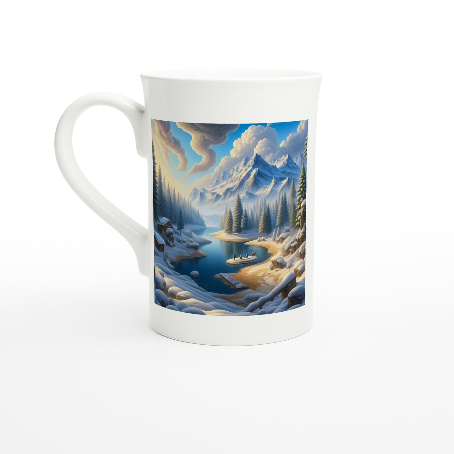 White 10oz Porcelain Slim Mug - Winter 163