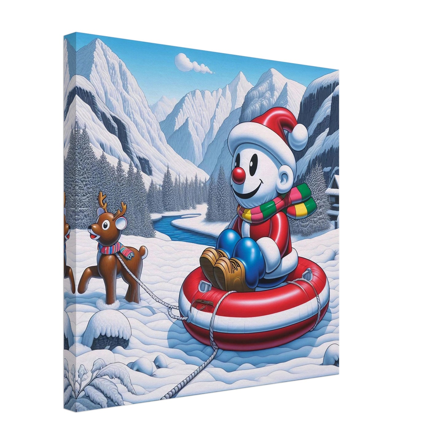 Wall art - Snowman with reindeer