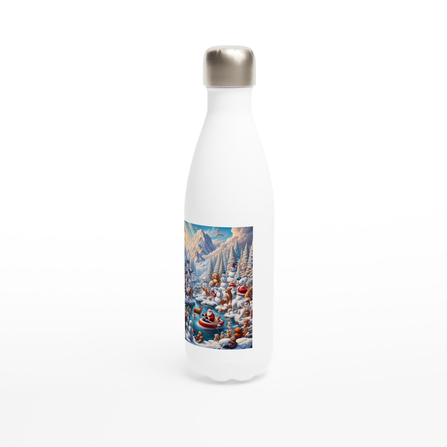 White 17oz Stainless Steel Water Bottle - Winter 138