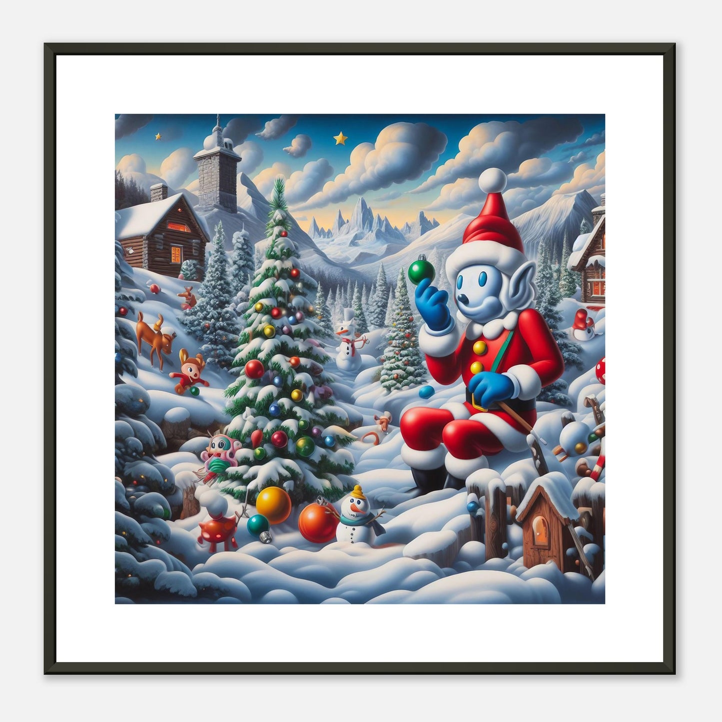 Wall Art - Winter 42 - Snowman and Christmas tree