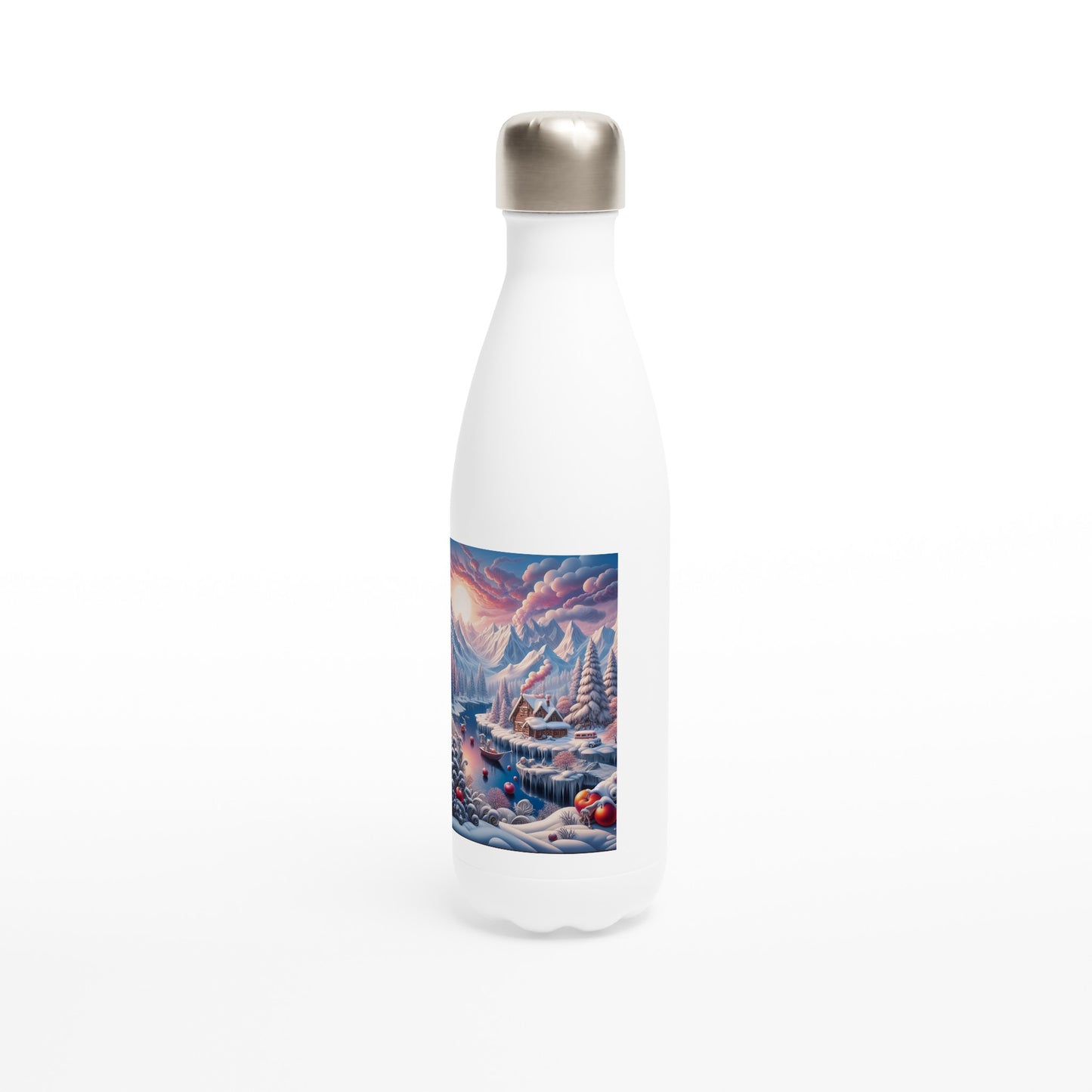 White 17oz Stainless Steel Water Bottle - Winter 62