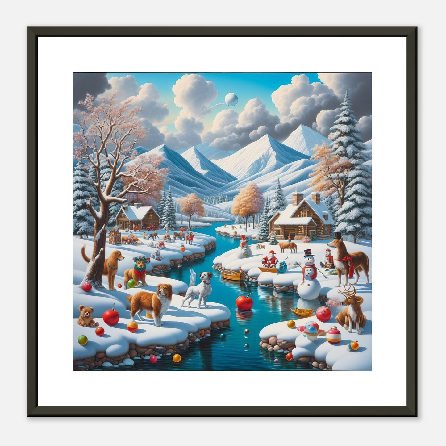 Wall Art - Winter 7 - Animals, River and Mountains