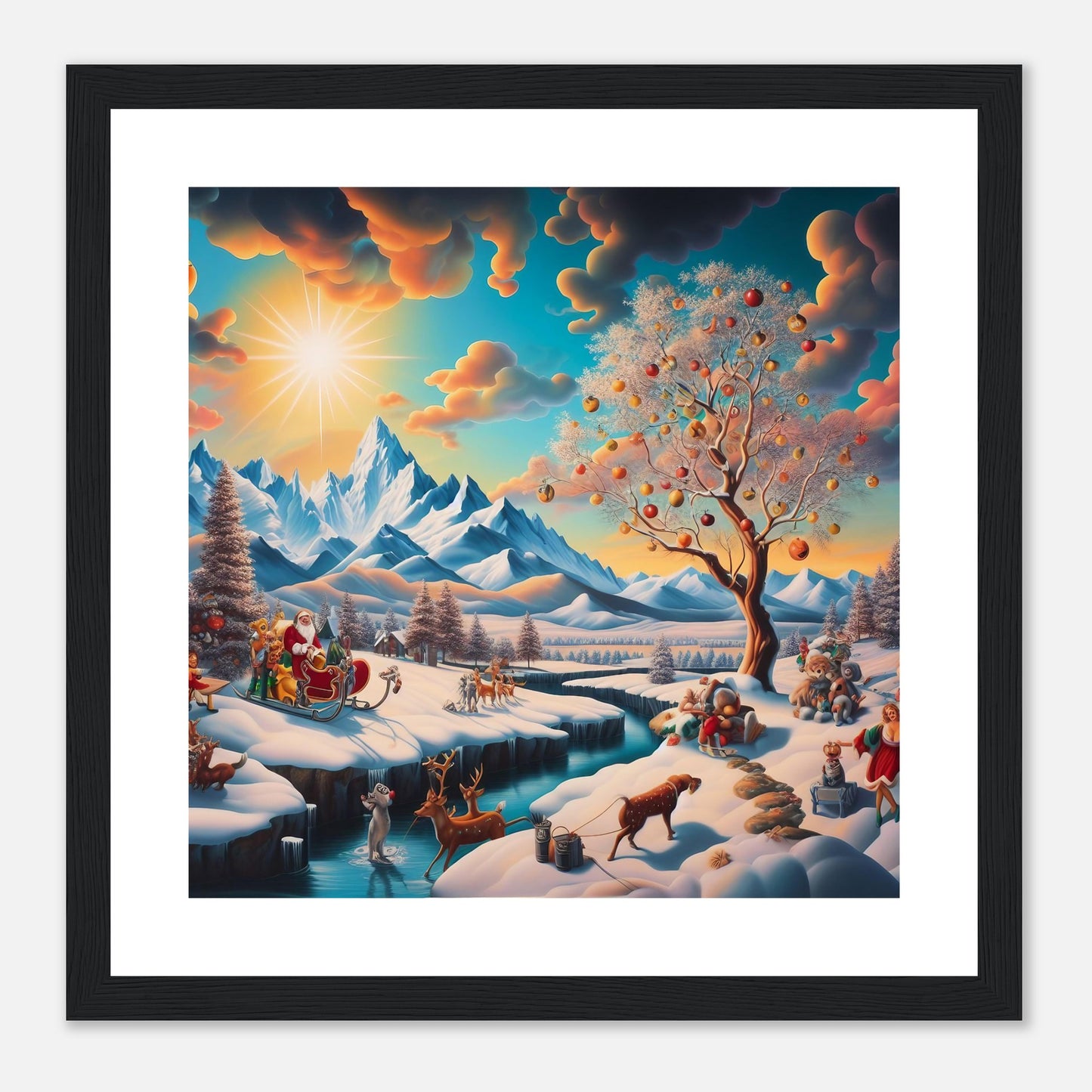 Wall Art - Winter 26 - Santa Claus and a tree