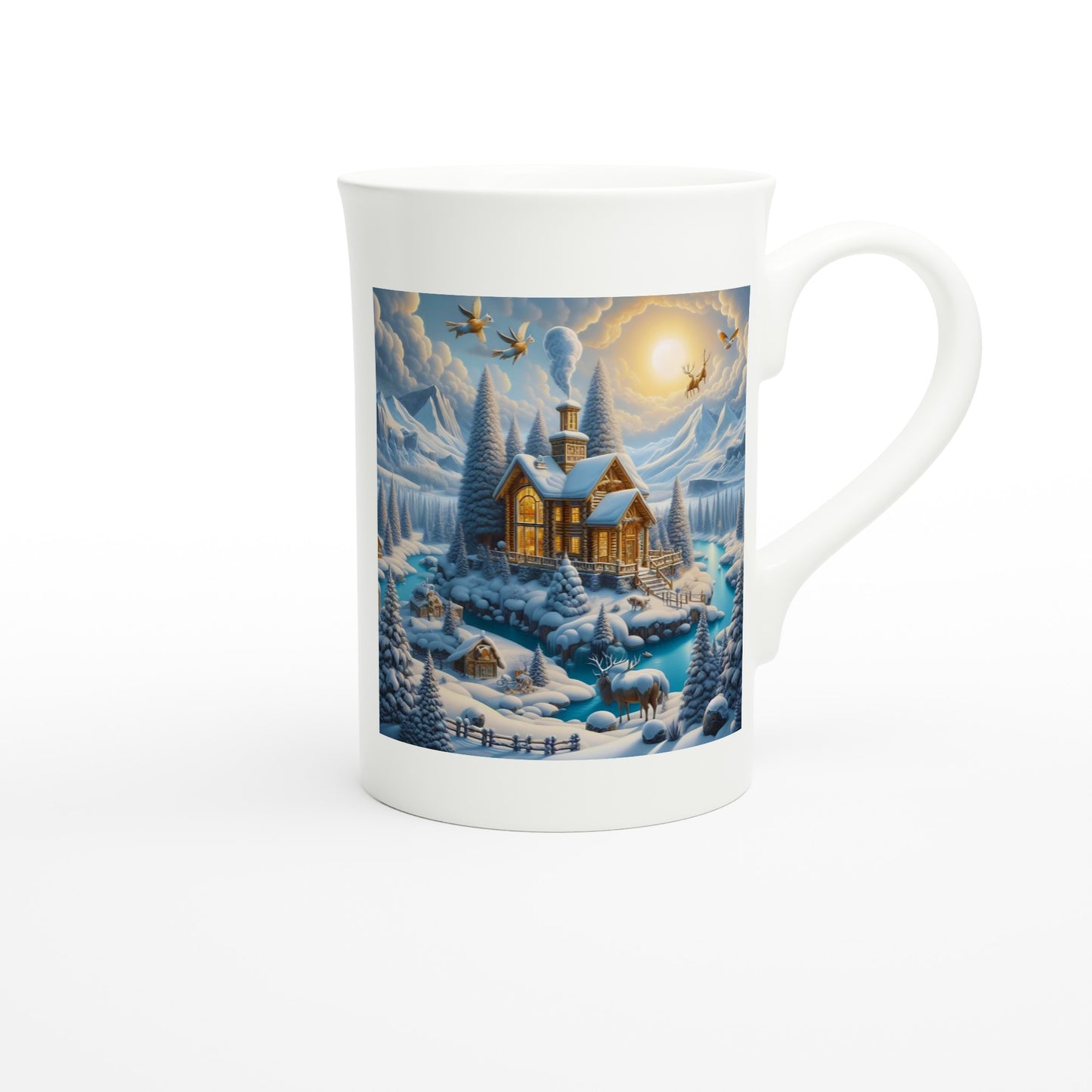 White 10oz Porcelain Slim Mug - Winter 176