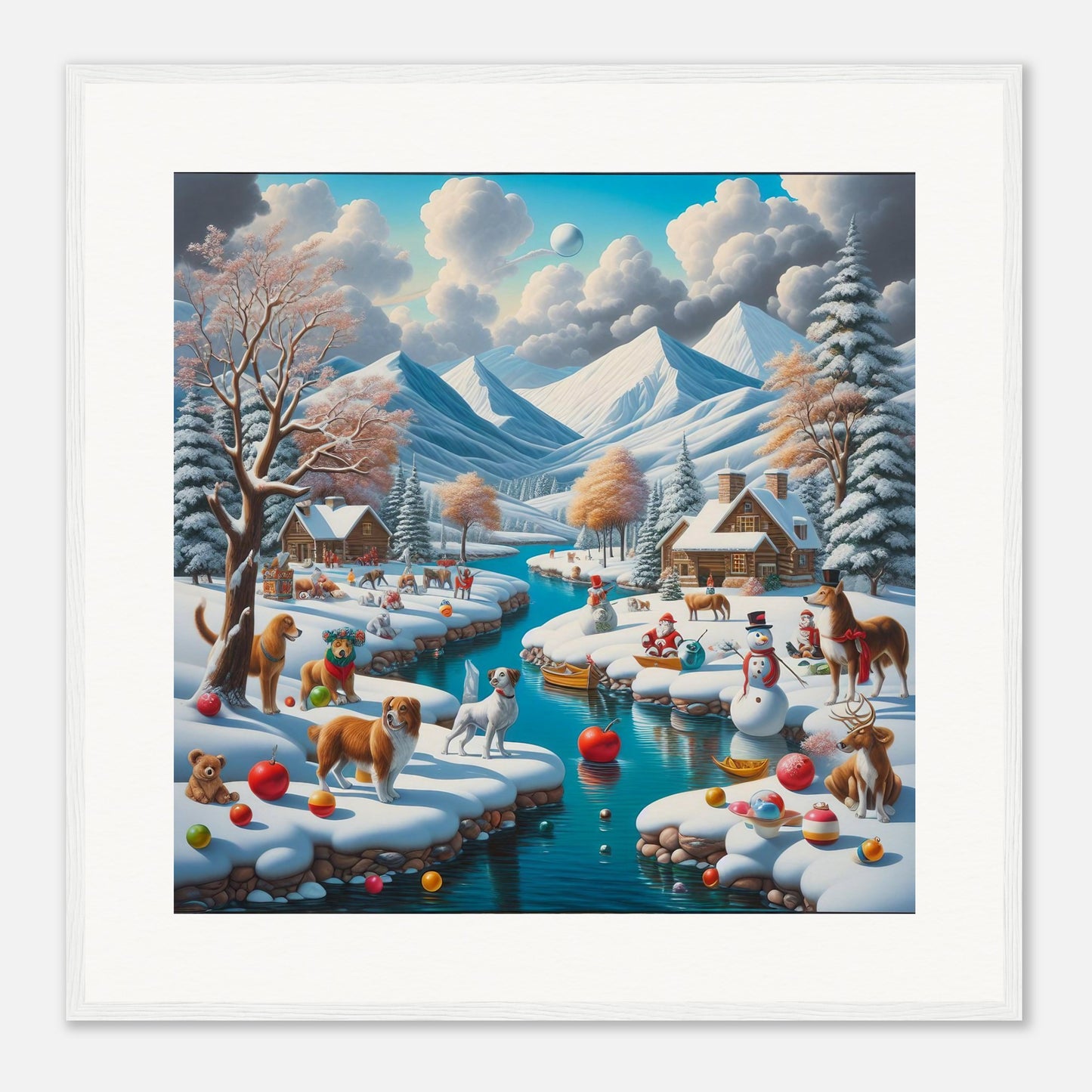 Wall Art - Winter 7 - Animals, River and Mountains