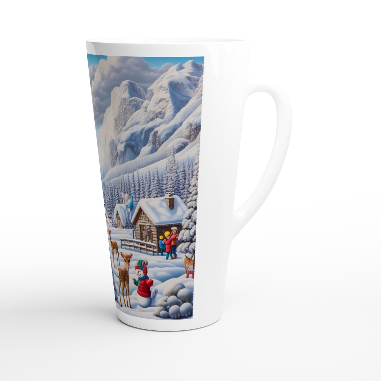 White Latte 17oz Ceramic Mug - Winter 159