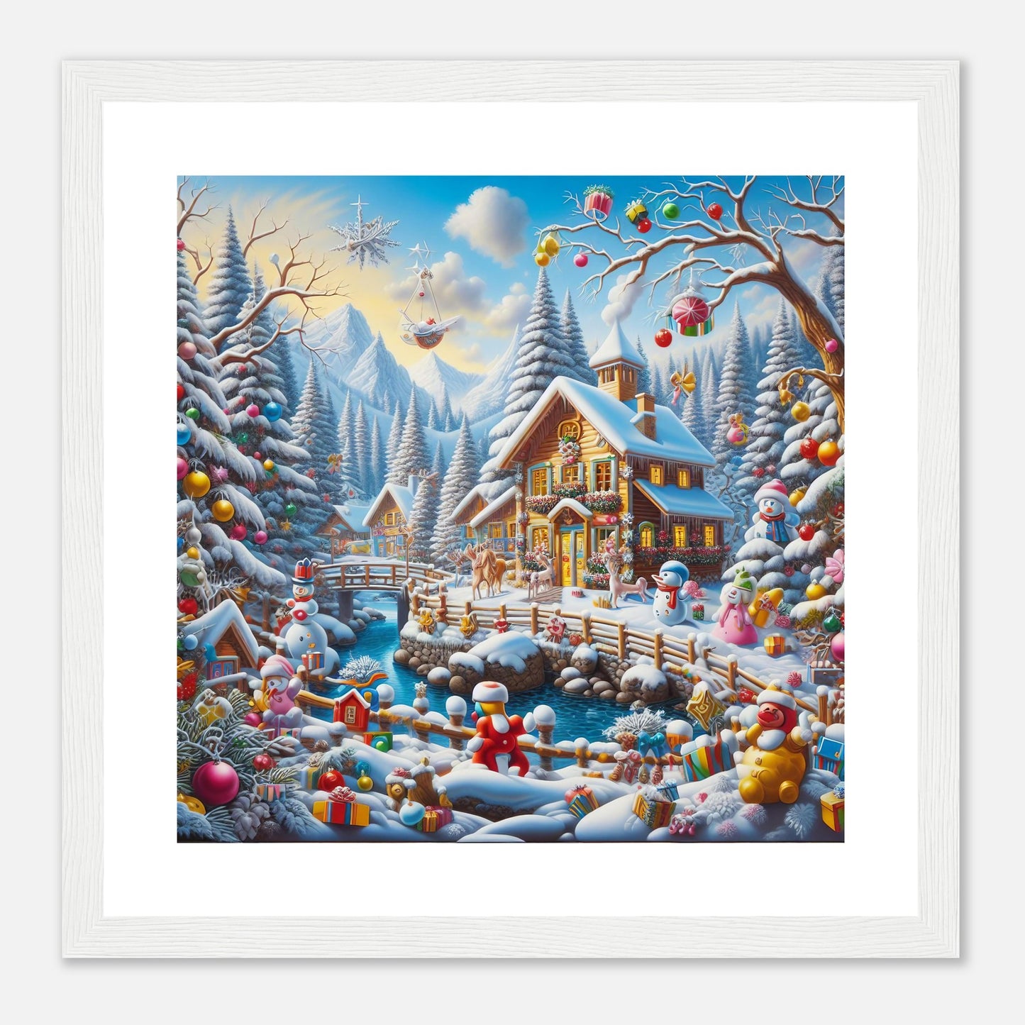Wall Art - Winter 13 - Village nestled in a snow-covered mountain valley