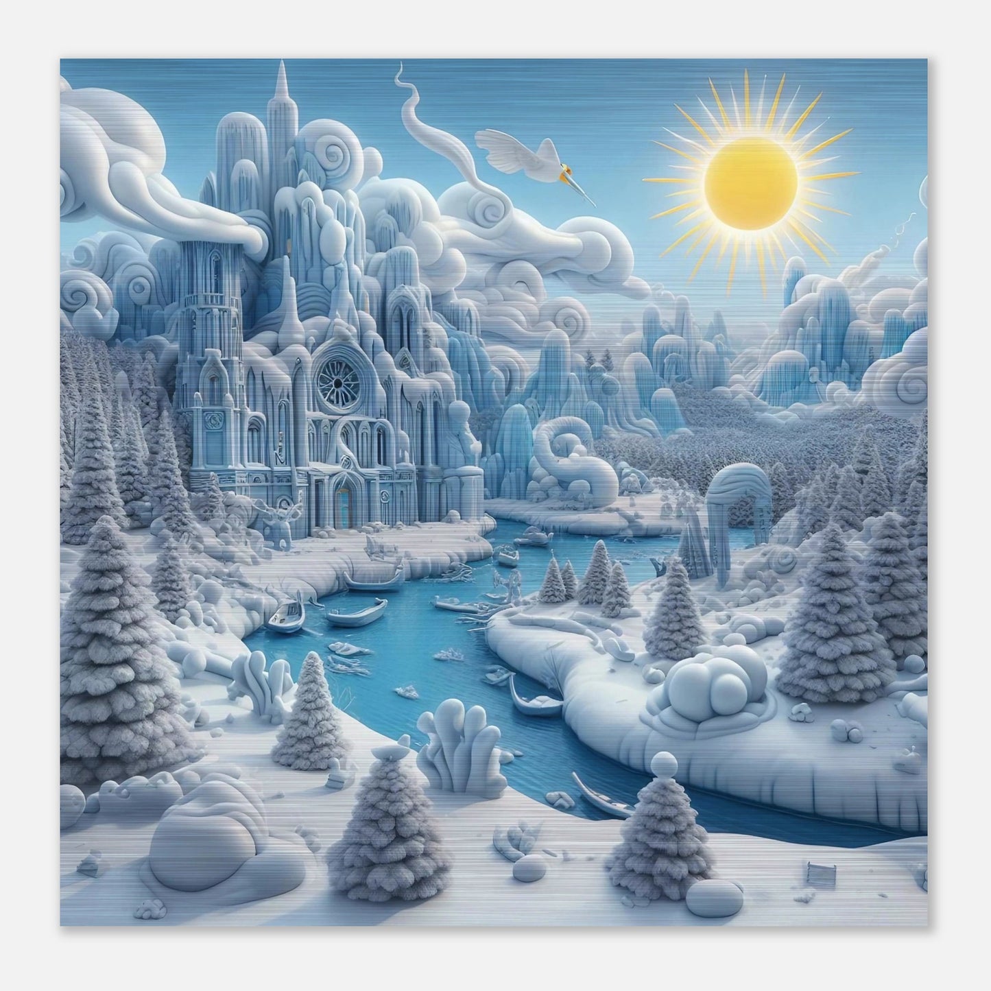 Wall art - Frozen Castle by a river