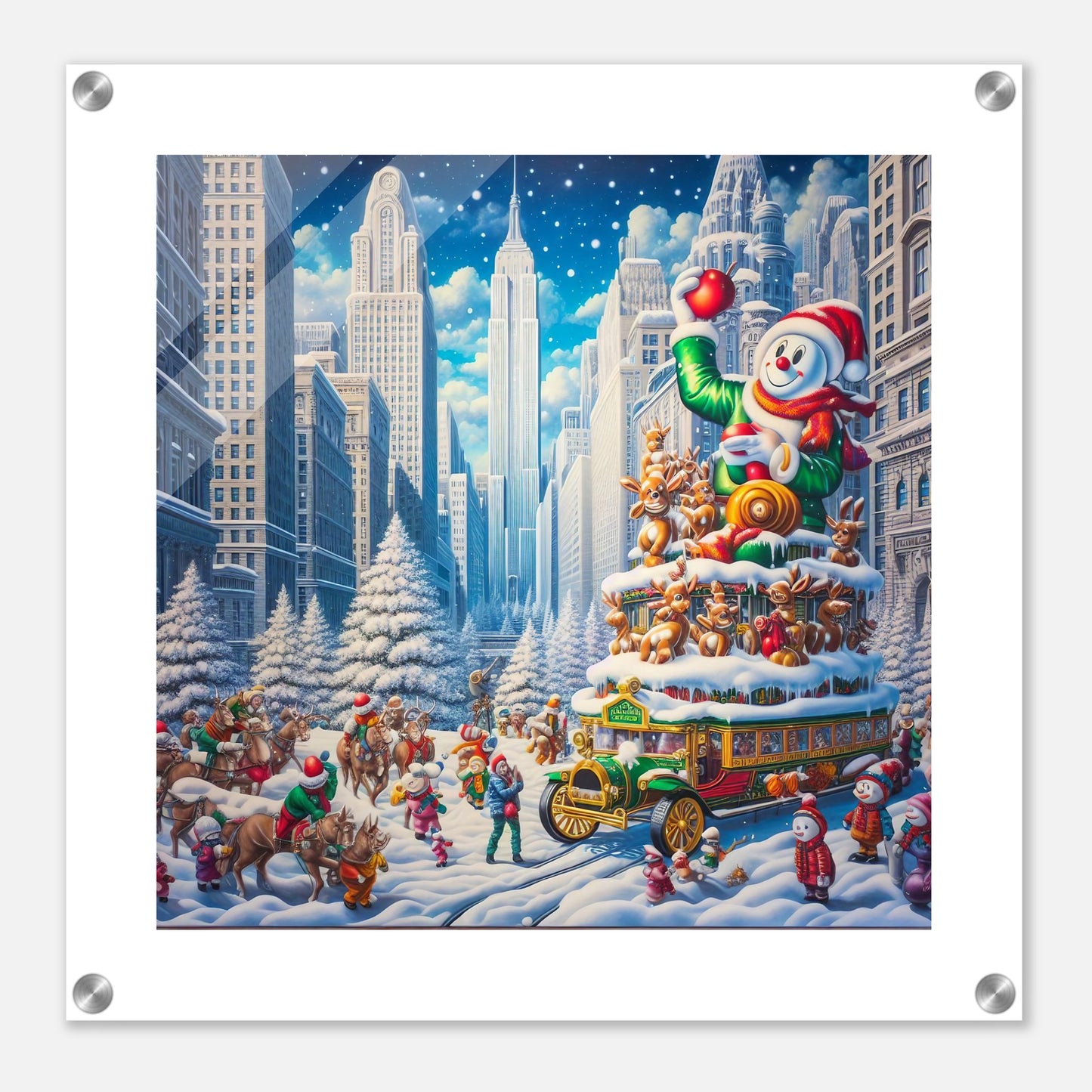 Wall Art - Winter 15 - Snowman on bus roof