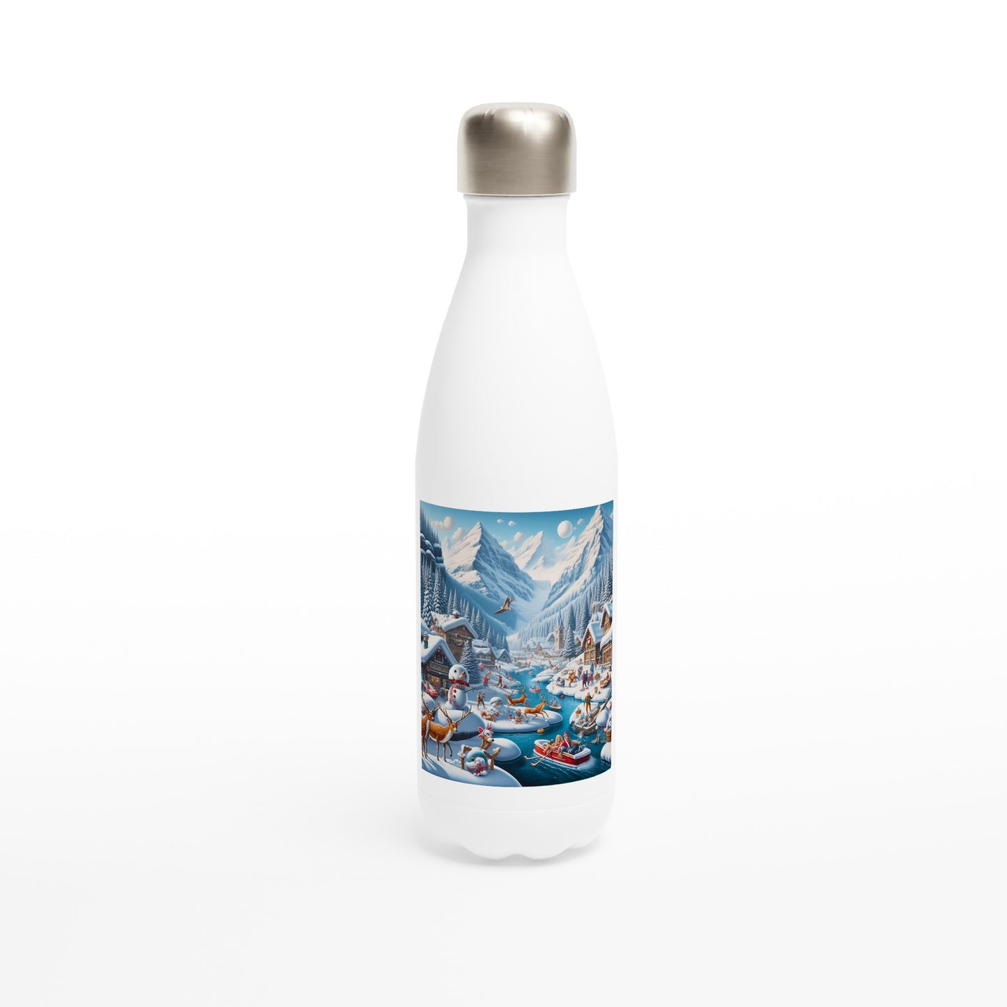 White 17oz Stainless Steel Water Bottle - Winter 232