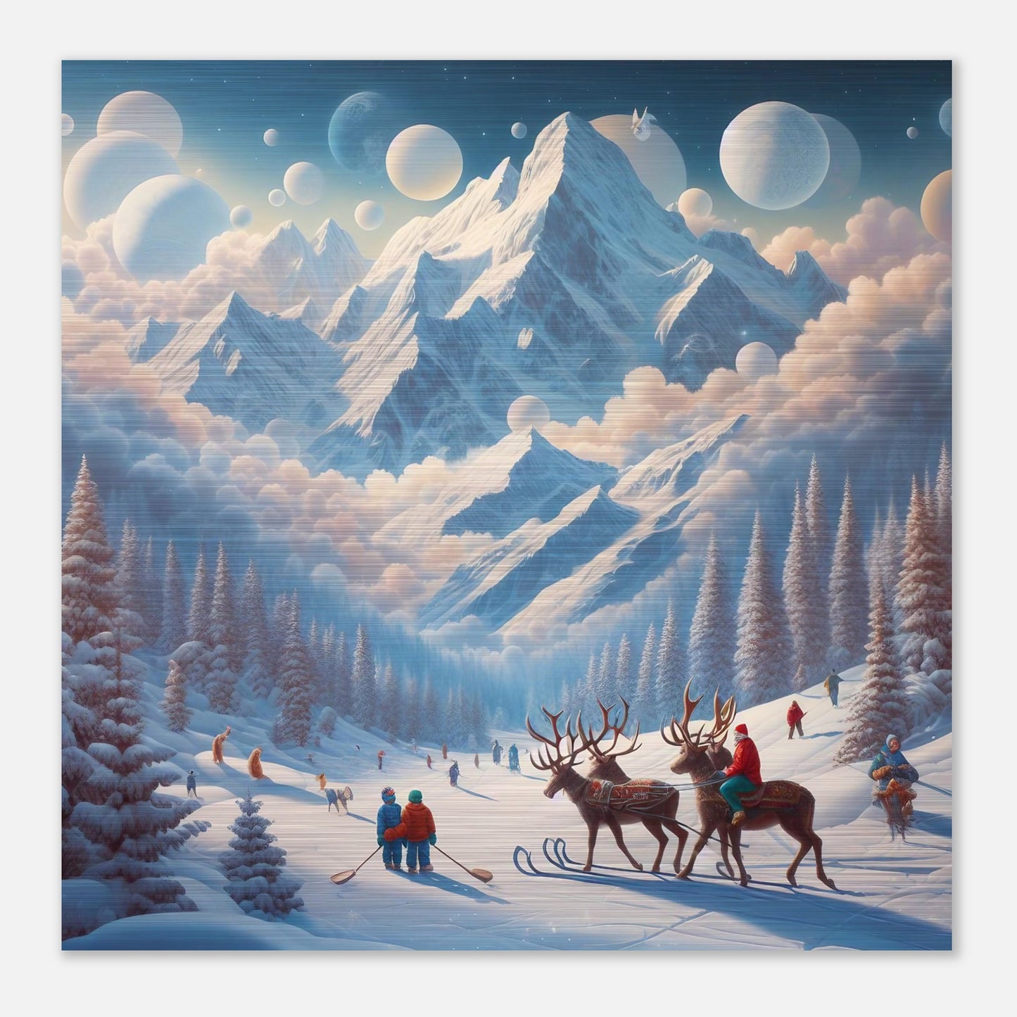 Wall Art - Winter 34 - Deer and planets