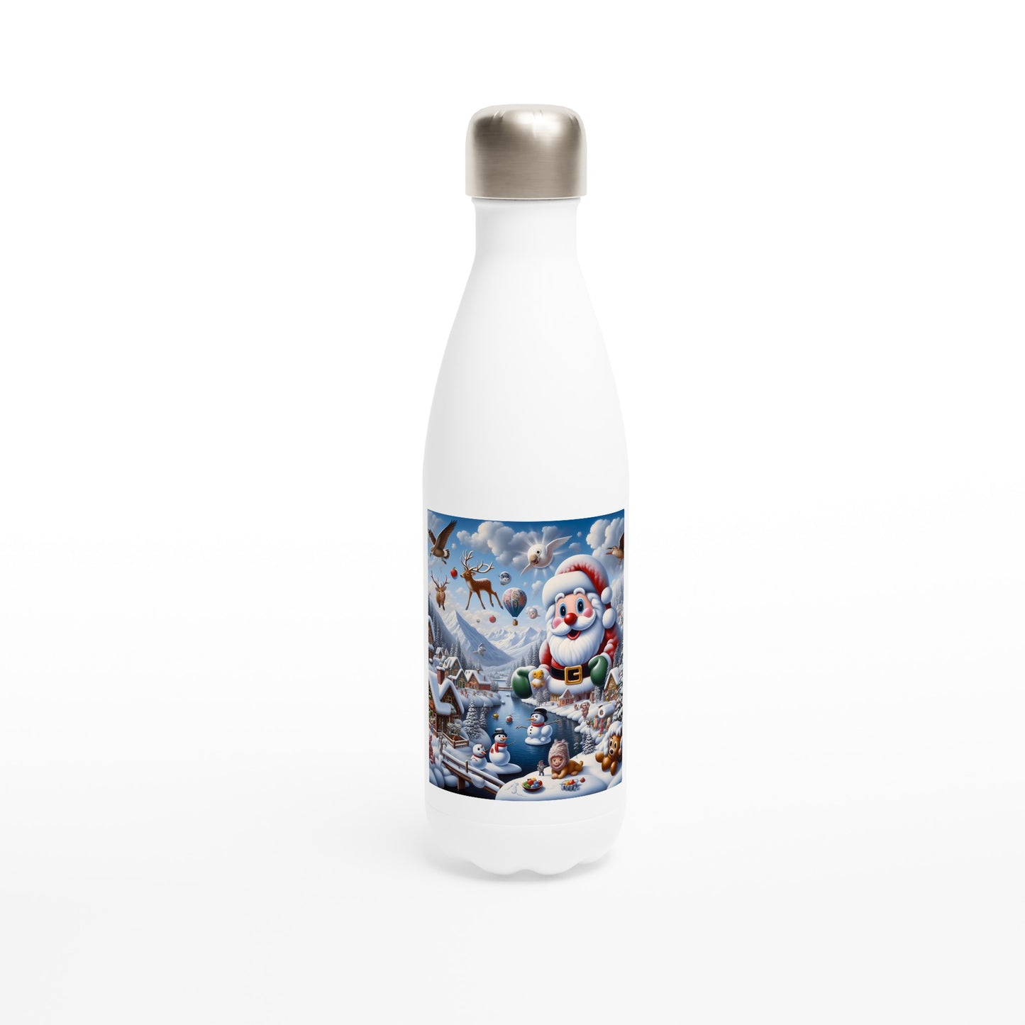 White 17oz Stainless Steel Water Bottle - Winter 178