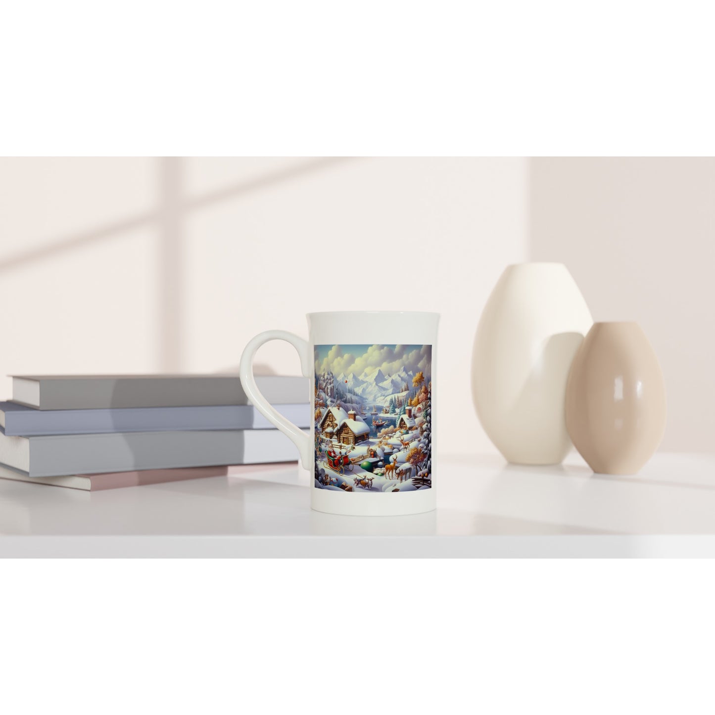 White 10oz Porcelain Slim Mug - Winter 177