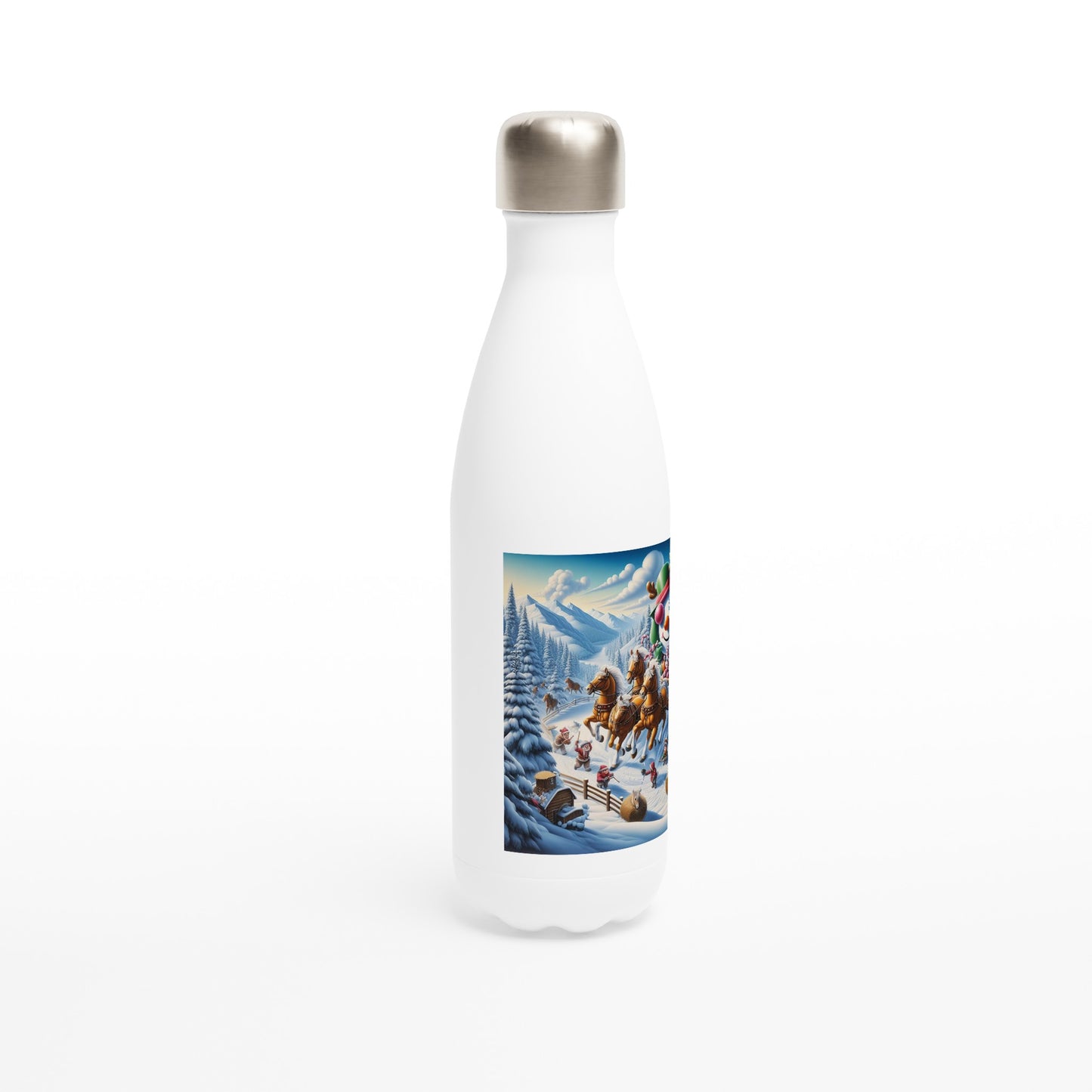 White 17oz Stainless Steel Water Bottle - Winter 63