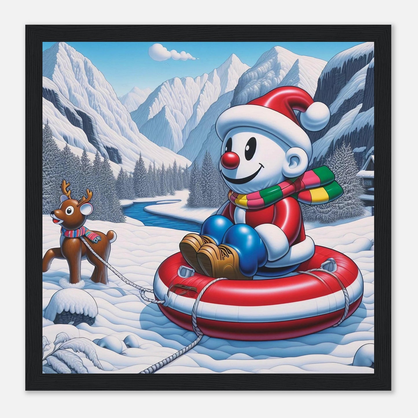 Wall art - Snowman with reindeer