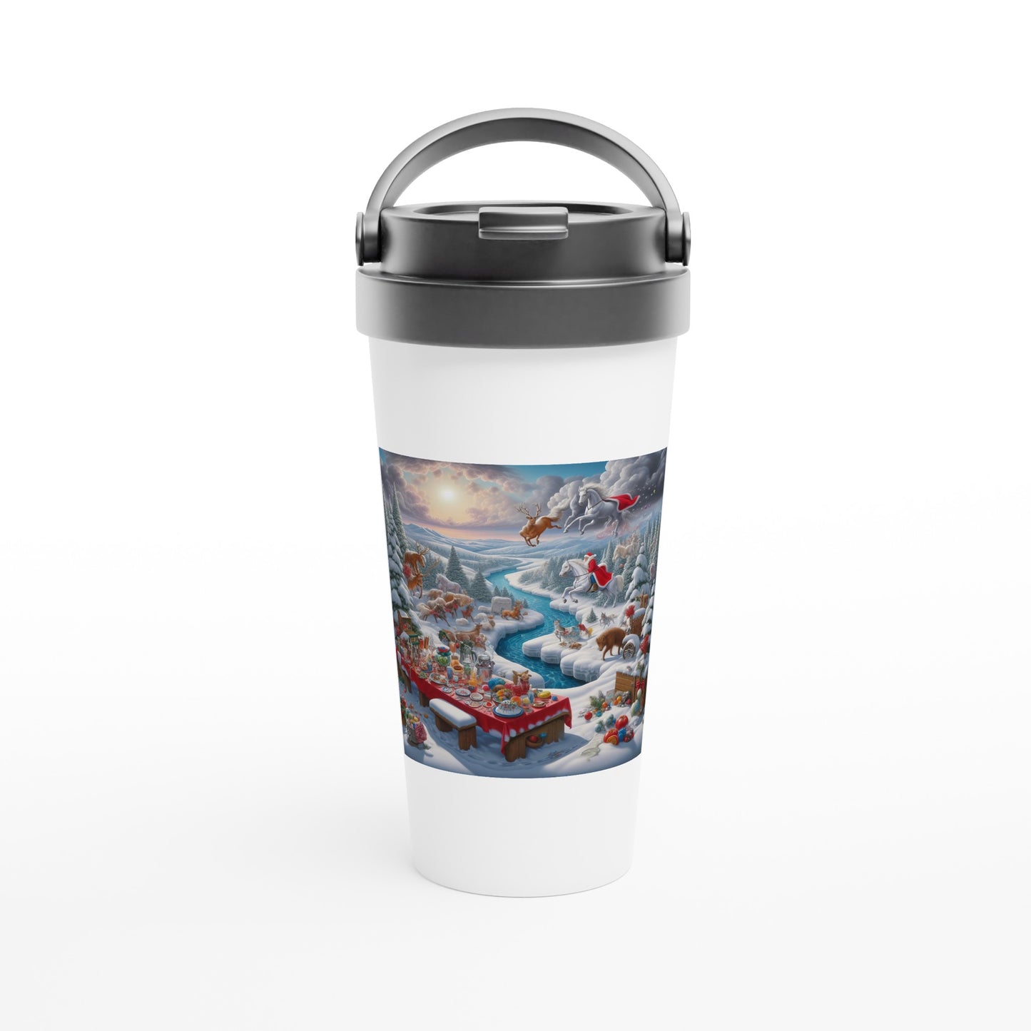 White 15oz Stainless Steel Travel Mug - Winter 83