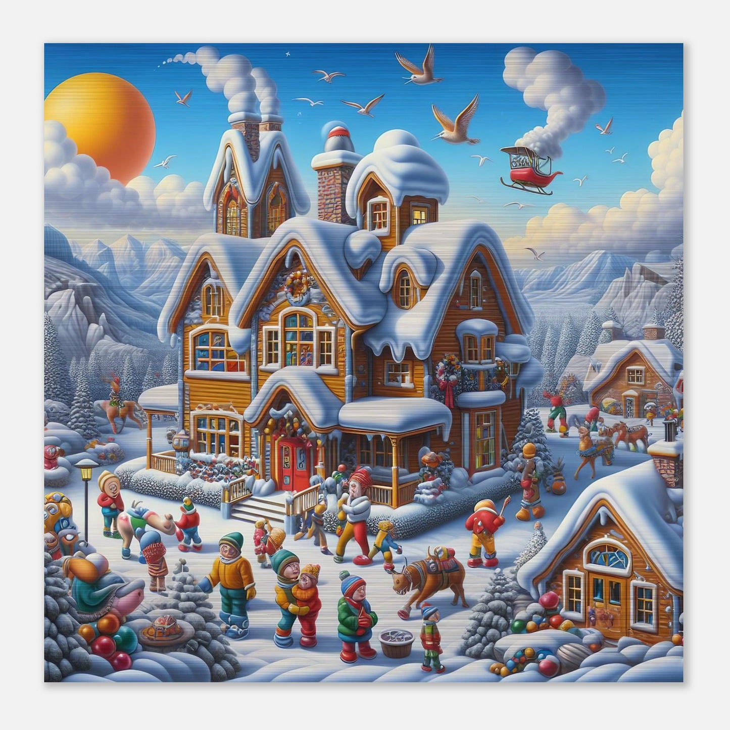 Wall Art - Winter 65 - House in a village