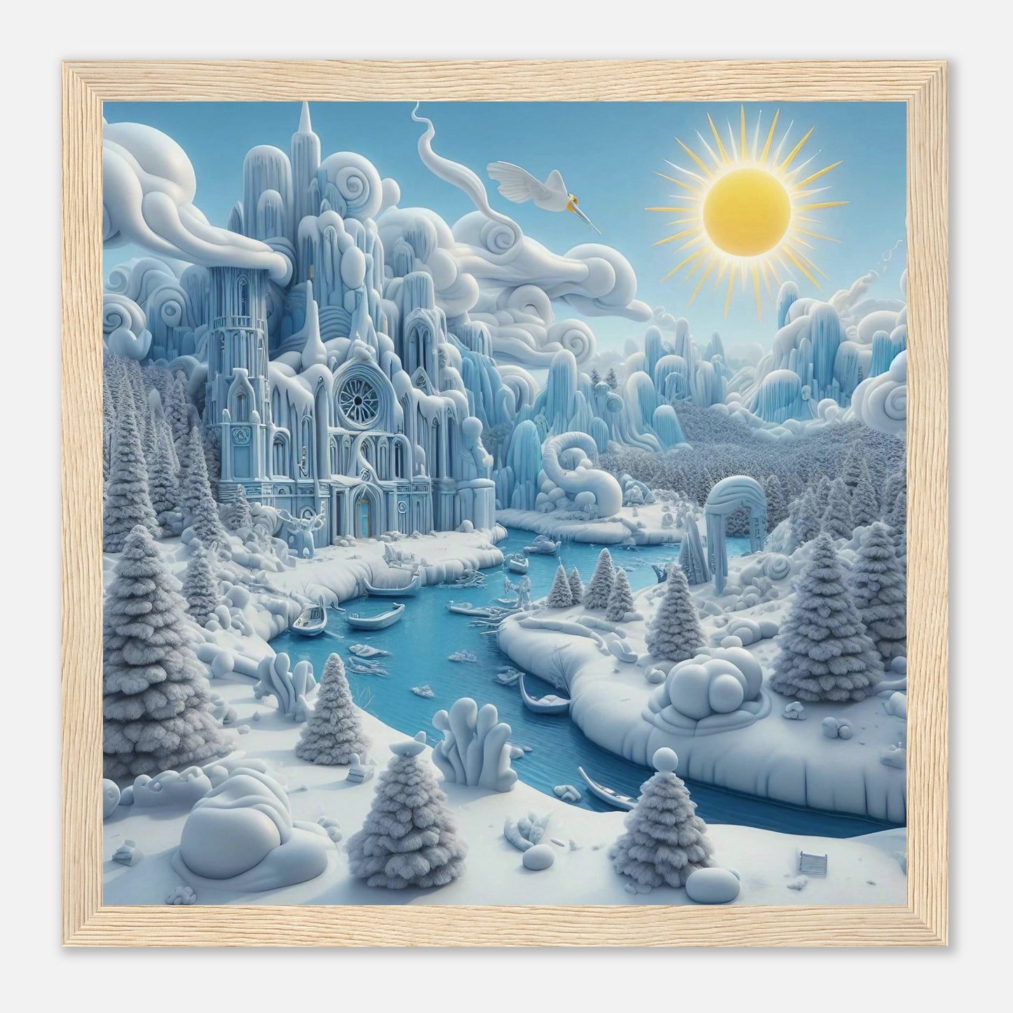 Wall art - Frozen Castle by a river