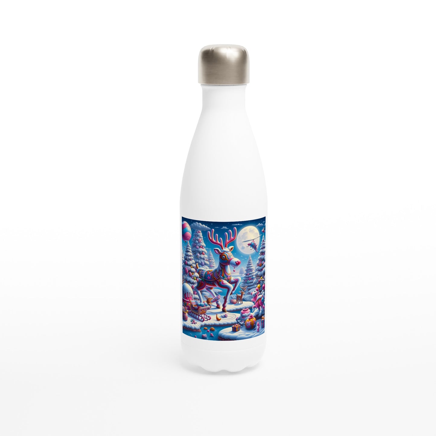 White 17oz Stainless Steel Water Bottle - Winter 235