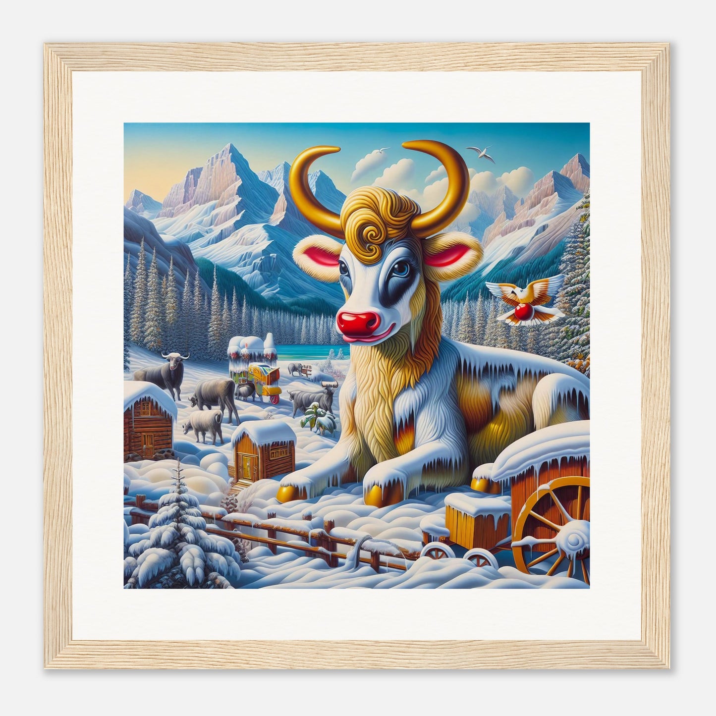 Wall Art - Winter 70 - Sitting cow