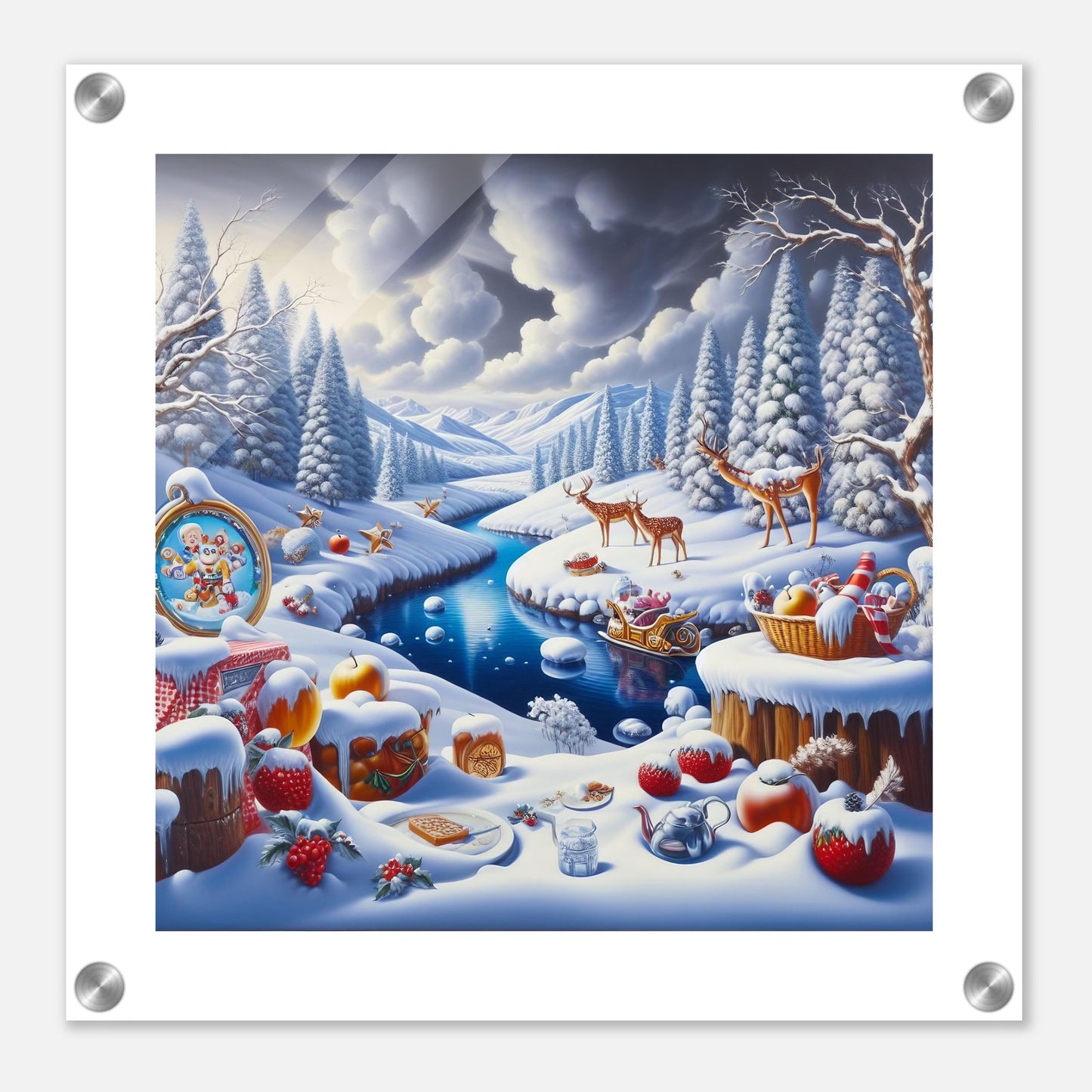 Wall Art - Winter 60 - Fruits and a river