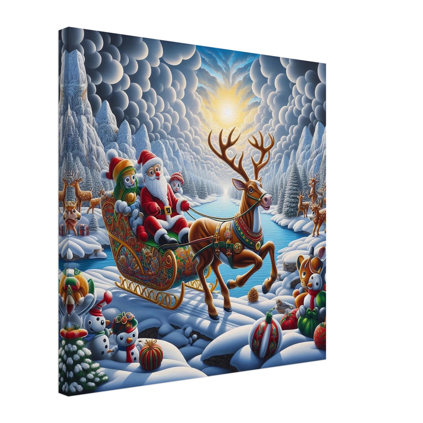 Wall art - Santa Claus and Reindeer