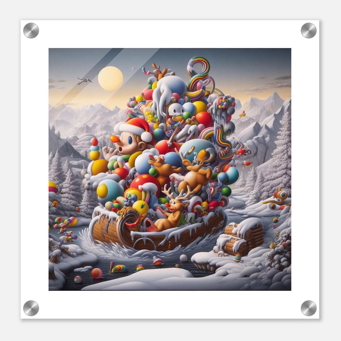 Wall Art - Winter 59 - Boy, Sleigh, Toys