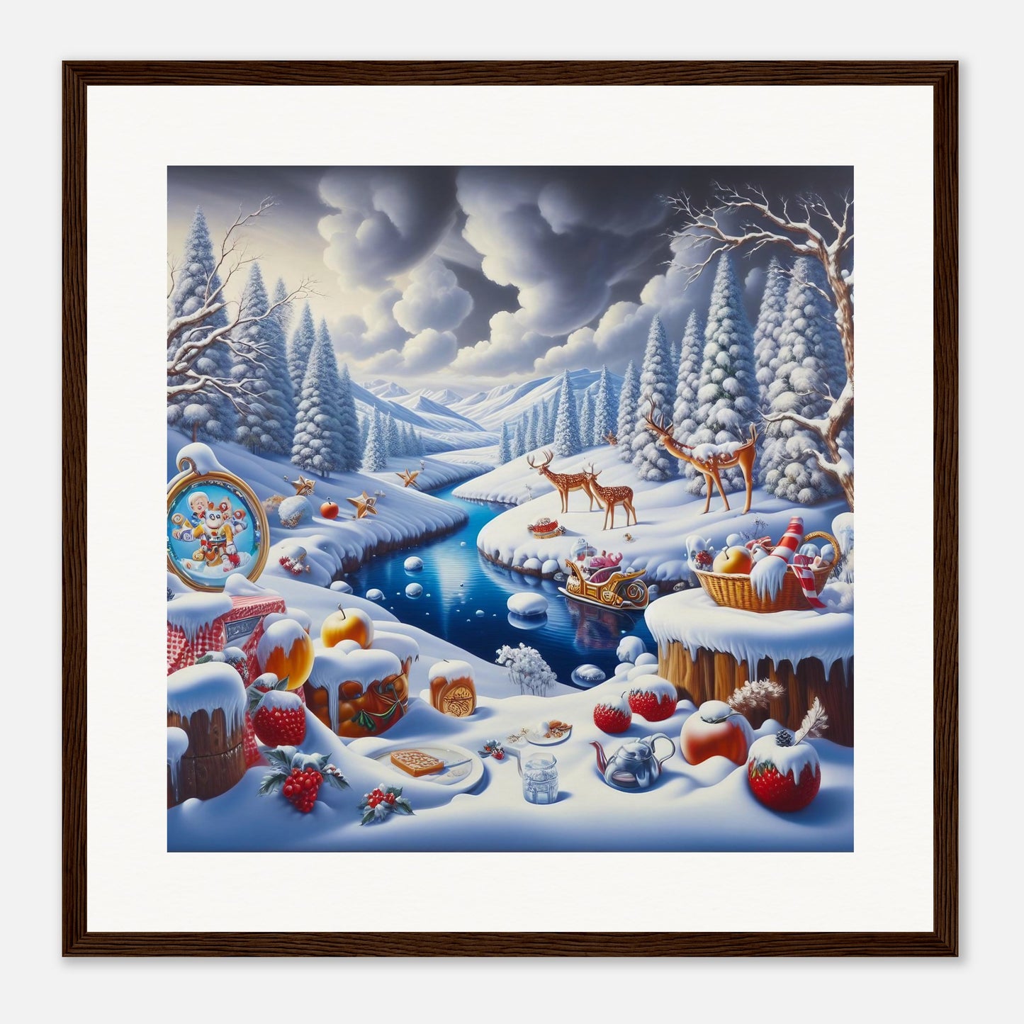 Wall Art - Winter 60 - Fruits and a river