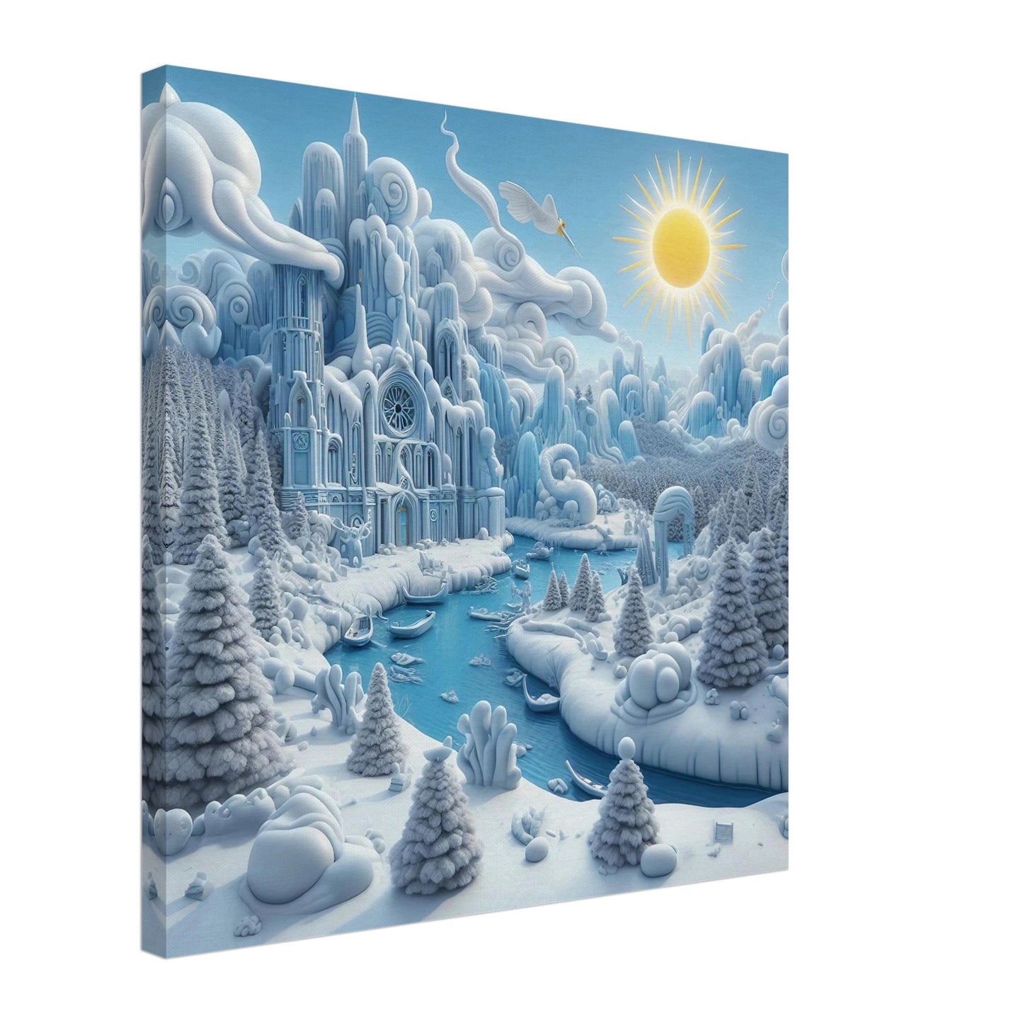 Wall art - Frozen Castle by a river