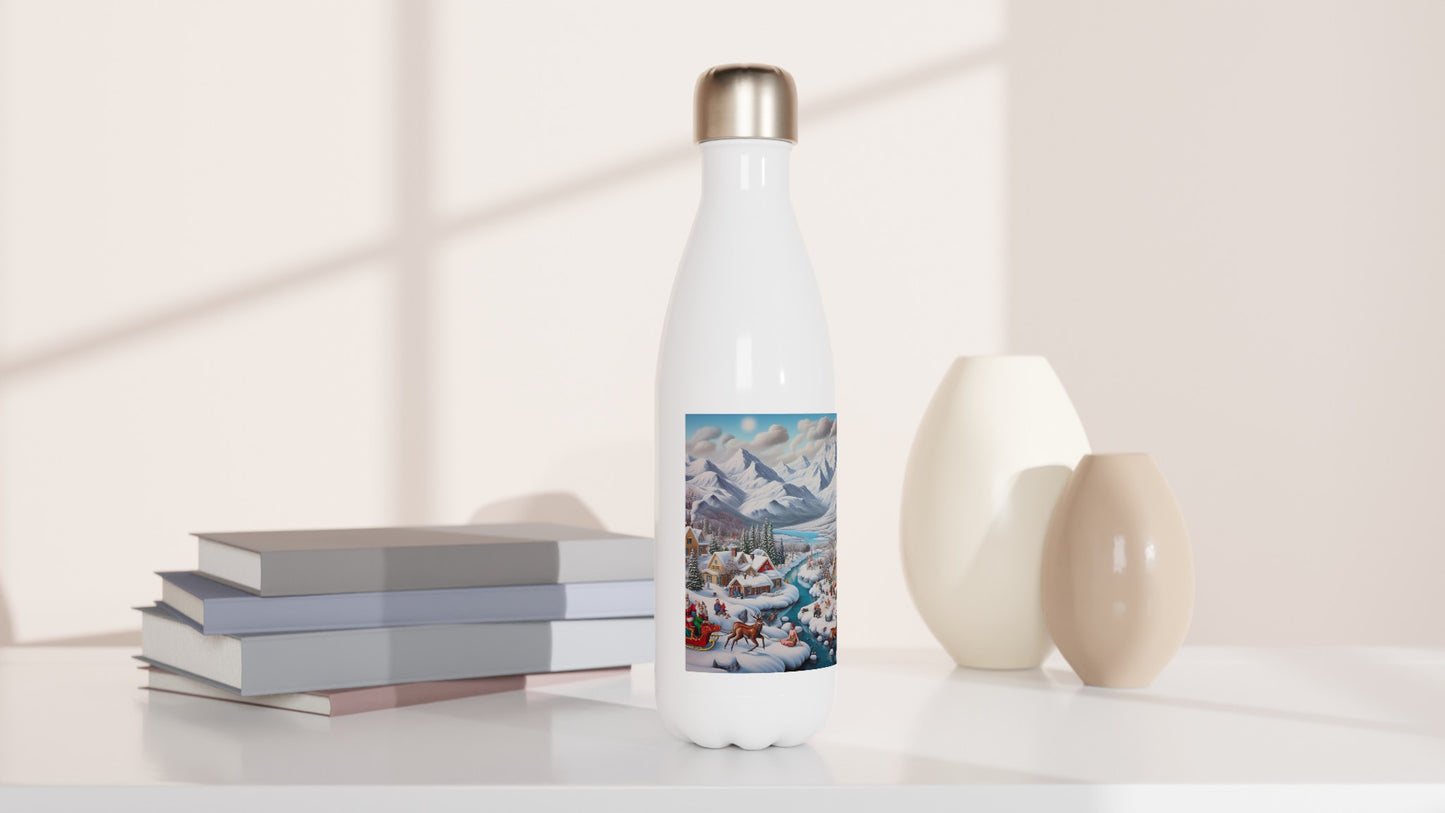 White 17oz Stainless Steel Water Bottle - Winter 109