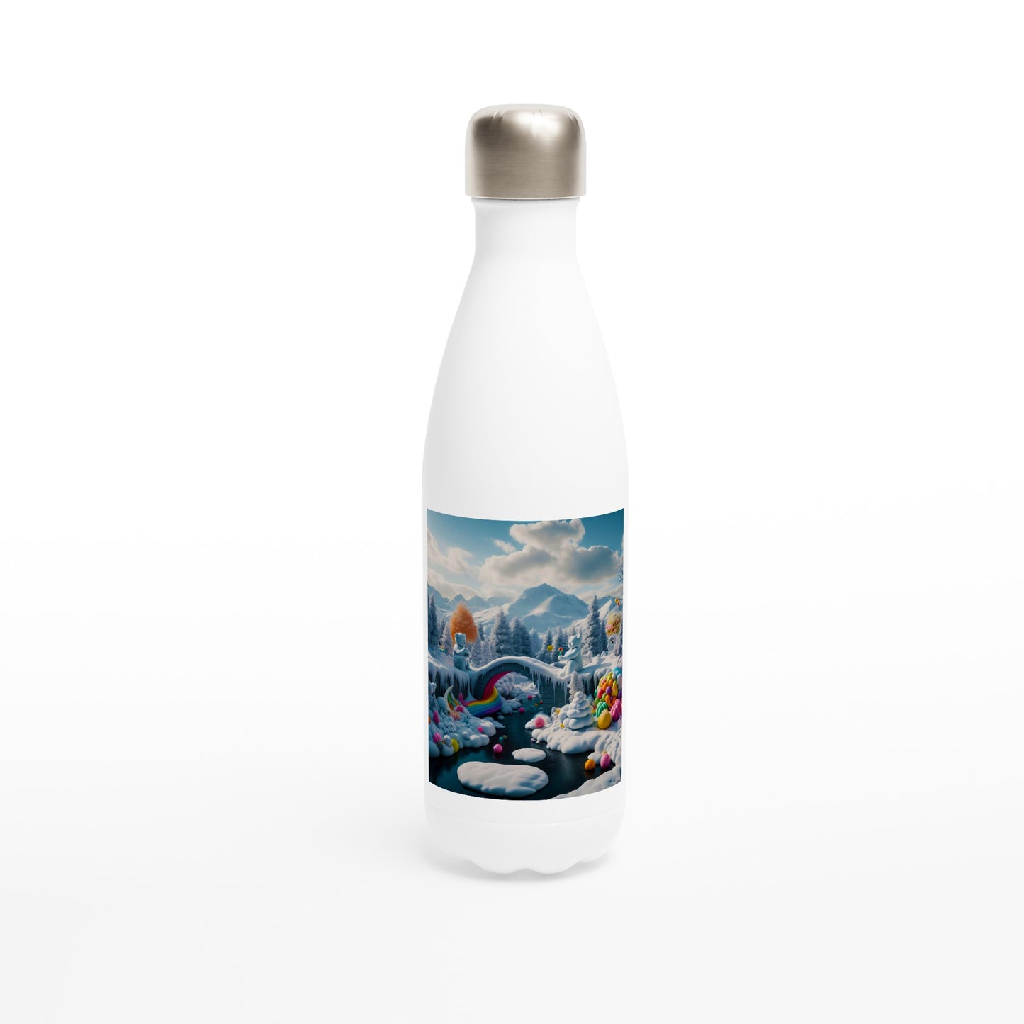 White 17oz Stainless Steel Water Bottle - Winter 206