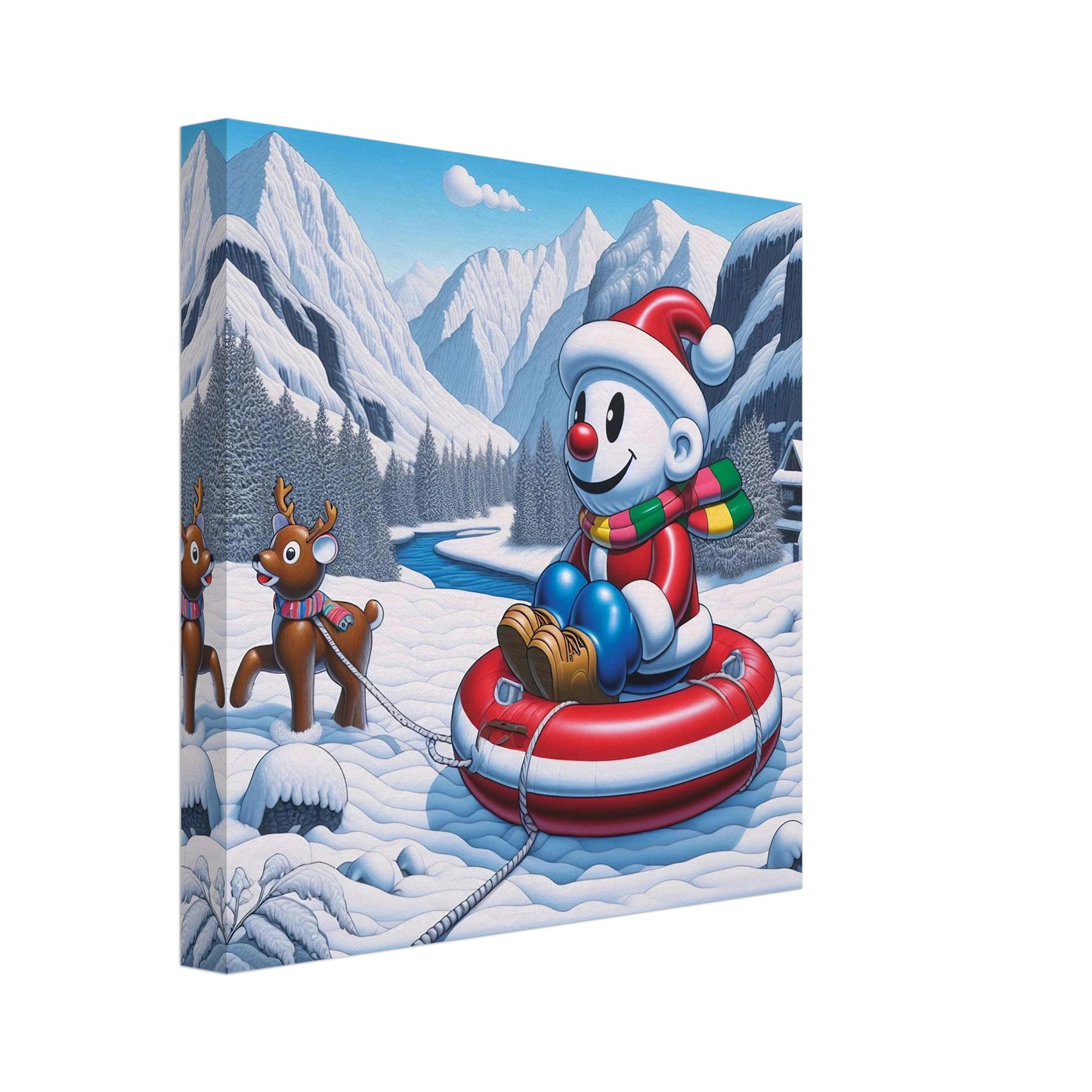 Wall art - Snowman with reindeer