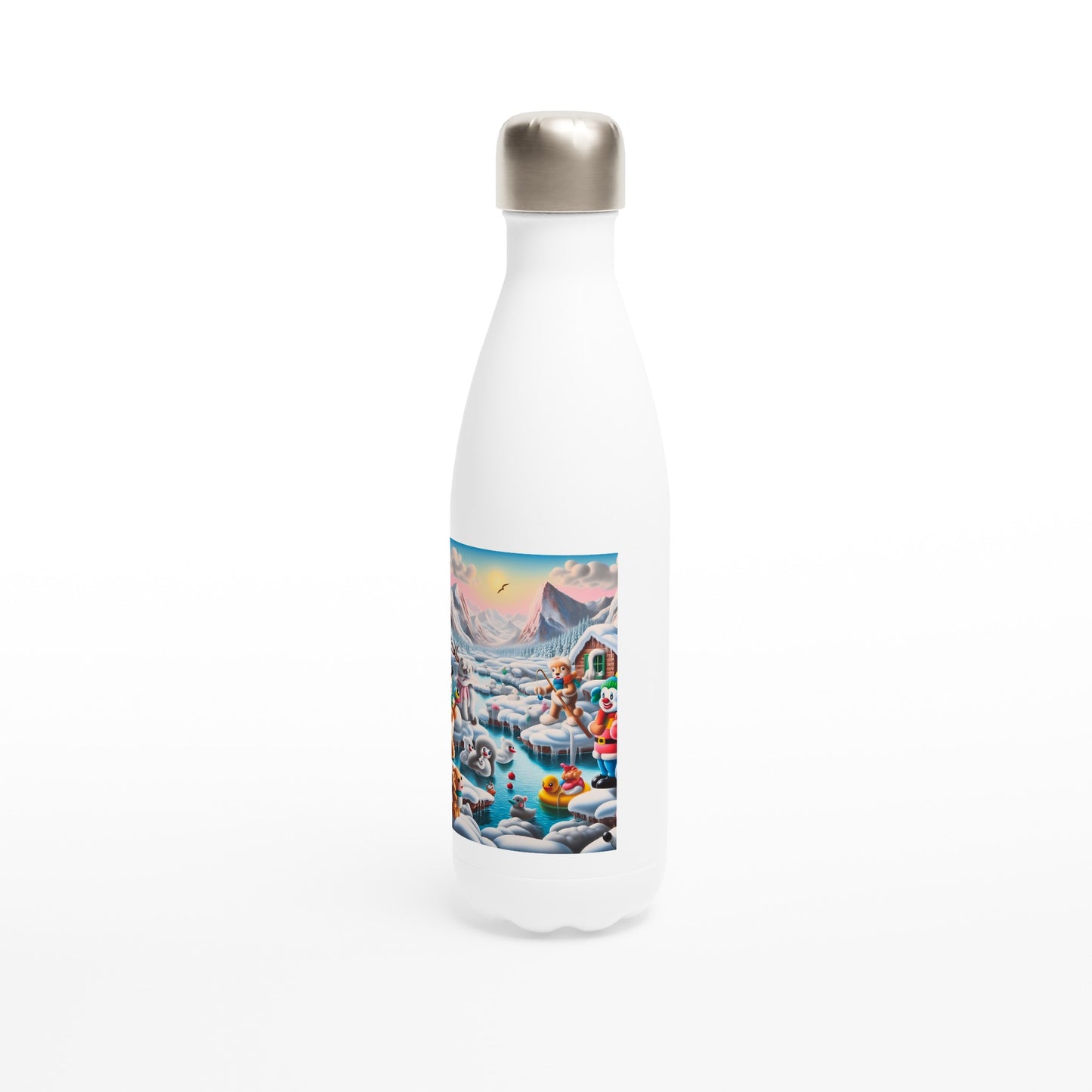 White 17oz Stainless Steel Water Bottle - Winter 150