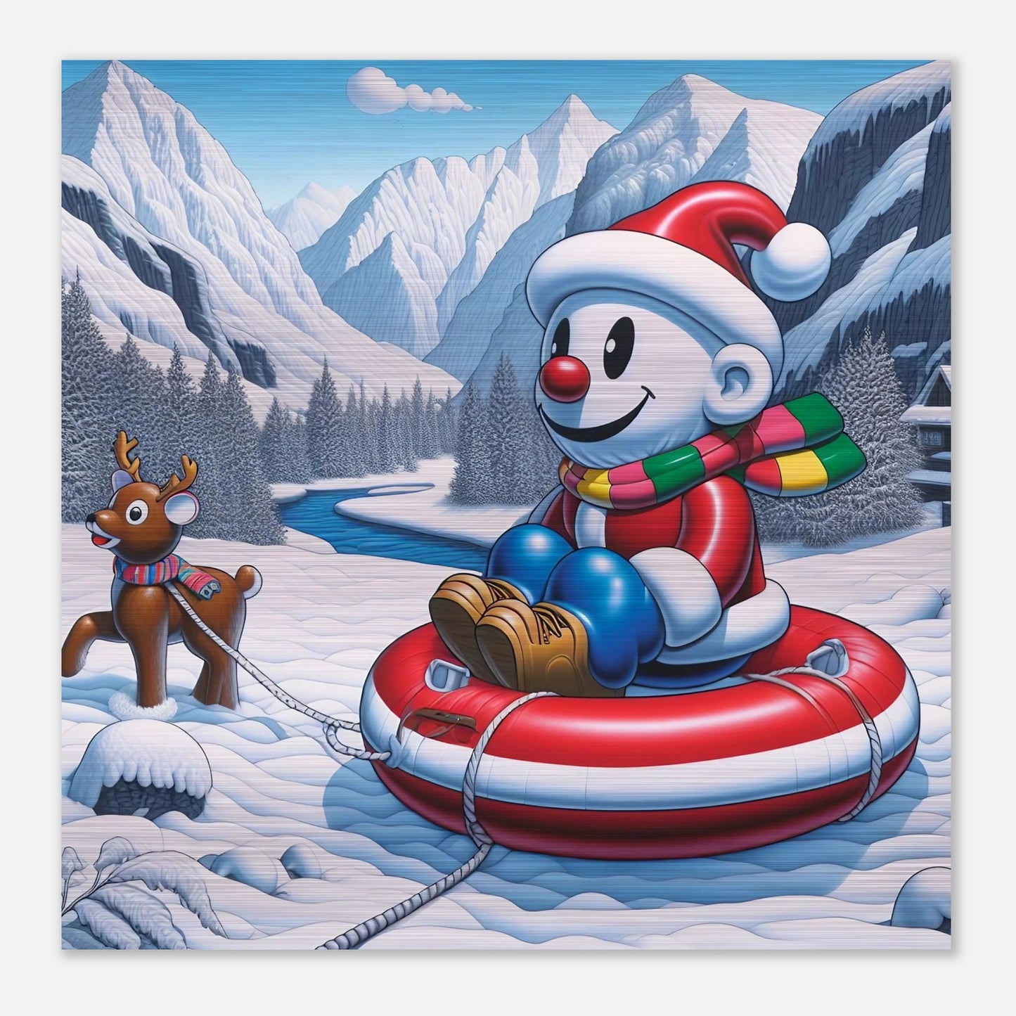 Wall art - Snowman with reindeer