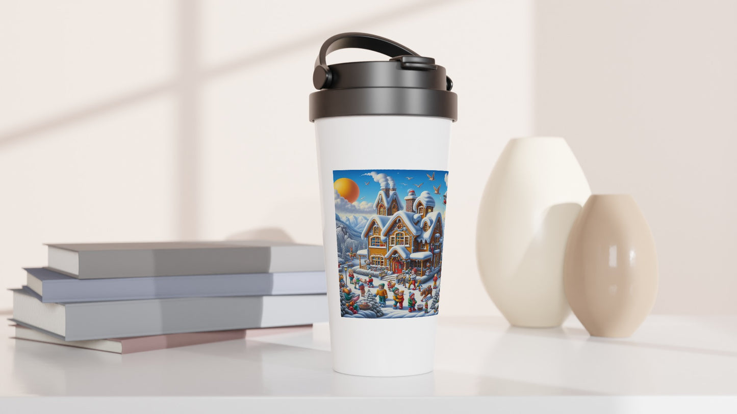 White 15oz Stainless Steel Travel Mug - Winter 65