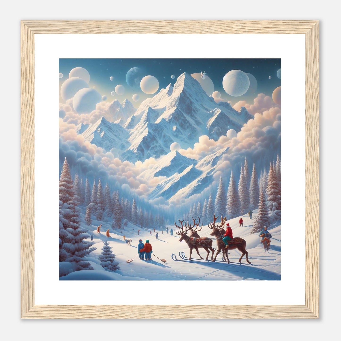 Wall Art - Winter 34 - Deer and planets