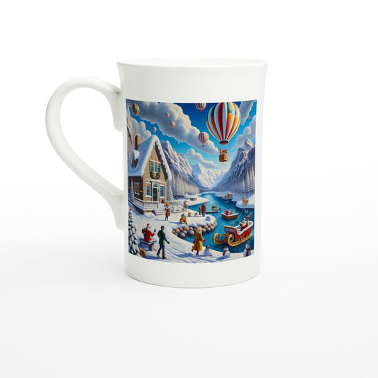 White 10oz Porcelain Slim Mug - Winter 145