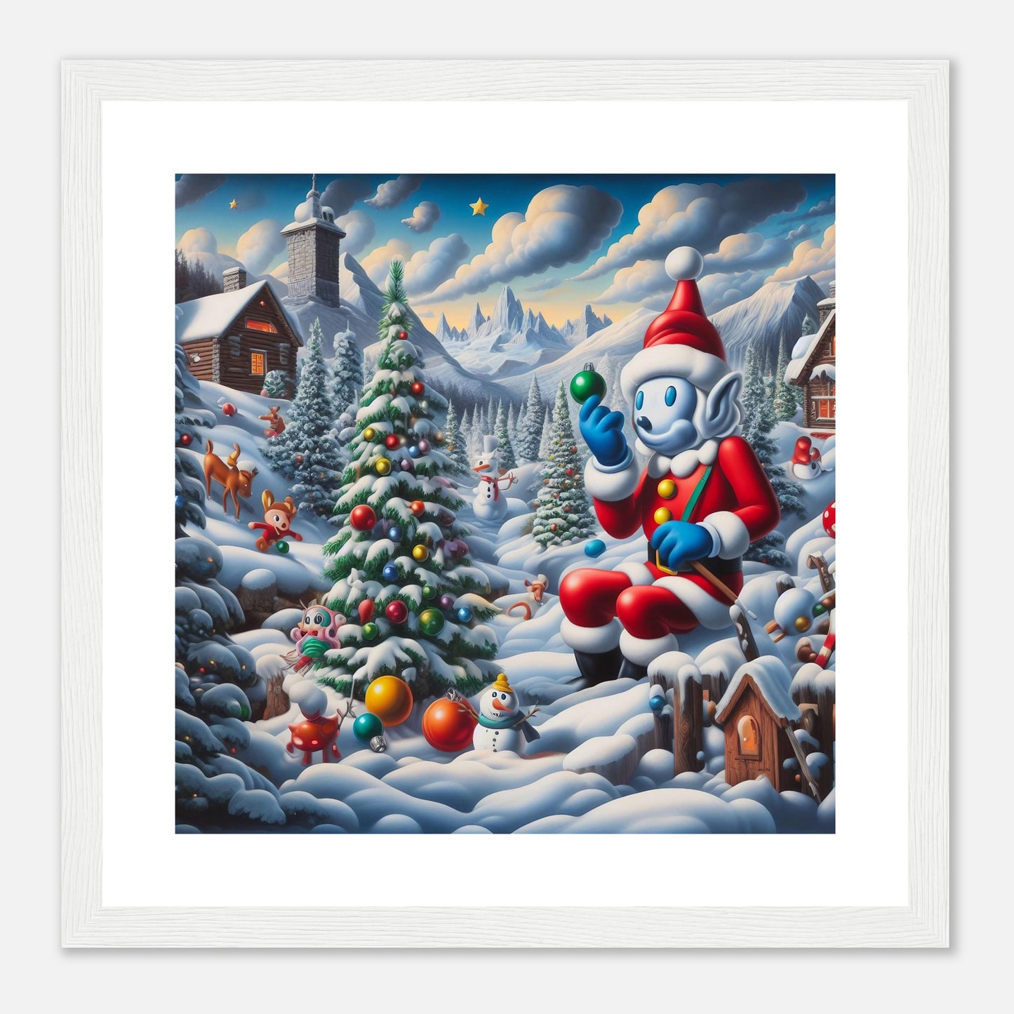 Wall Art - Winter 42 - Snowman and Christmas tree