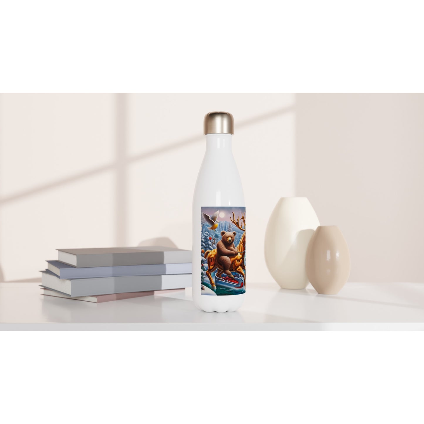 White 17oz Stainless Steel Water Bottle - Winter 165