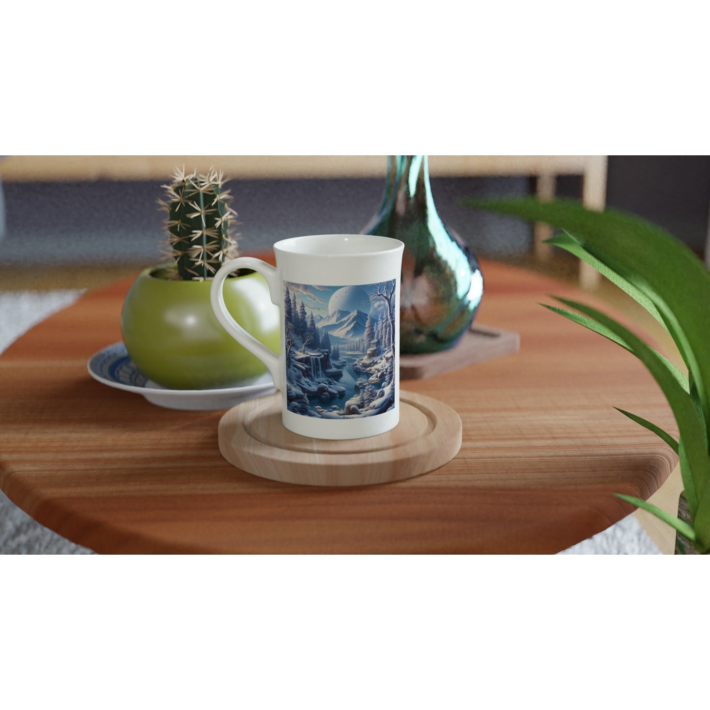 White 10oz Porcelain Slim Mug - Winter 174