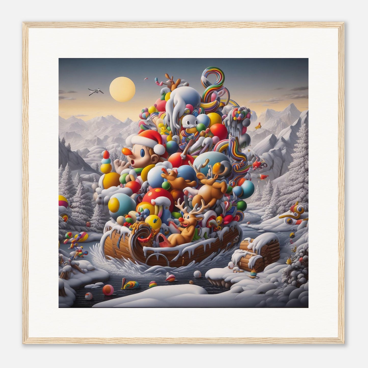 Wall Art - Winter 59 - Boy, Sleigh, Toys