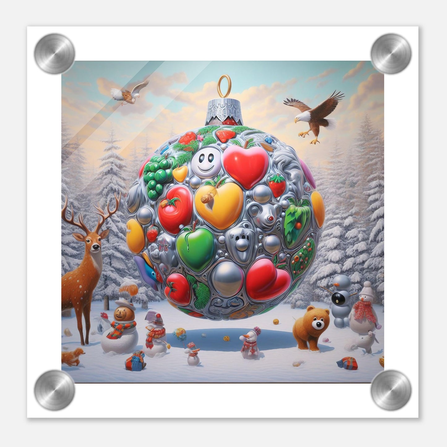 Wall Art - Winter 67 - Christmas ornament and a deer