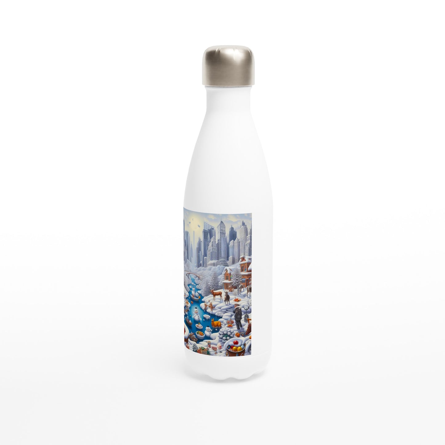 White 17oz Stainless Steel Water Bottle - Winter 147