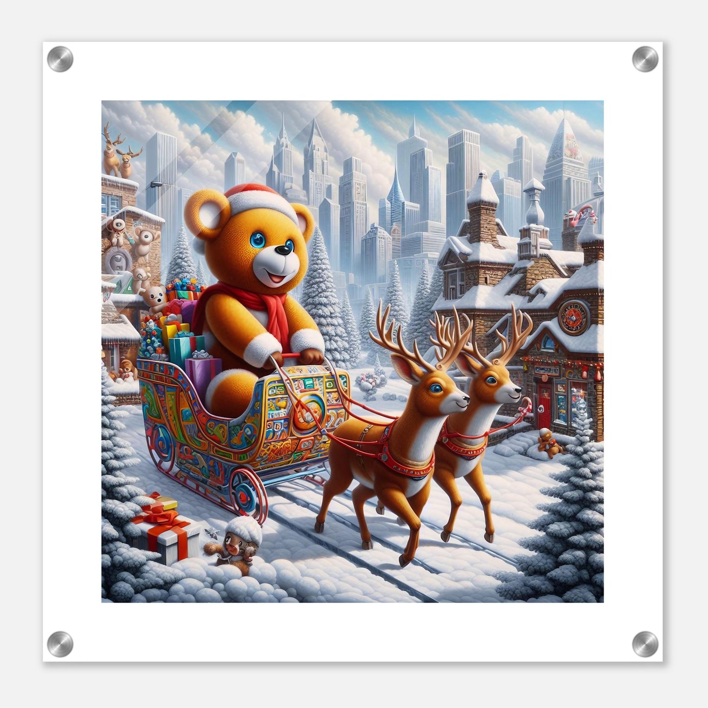 Wall Art - Winter 46 - Bear and reindeer