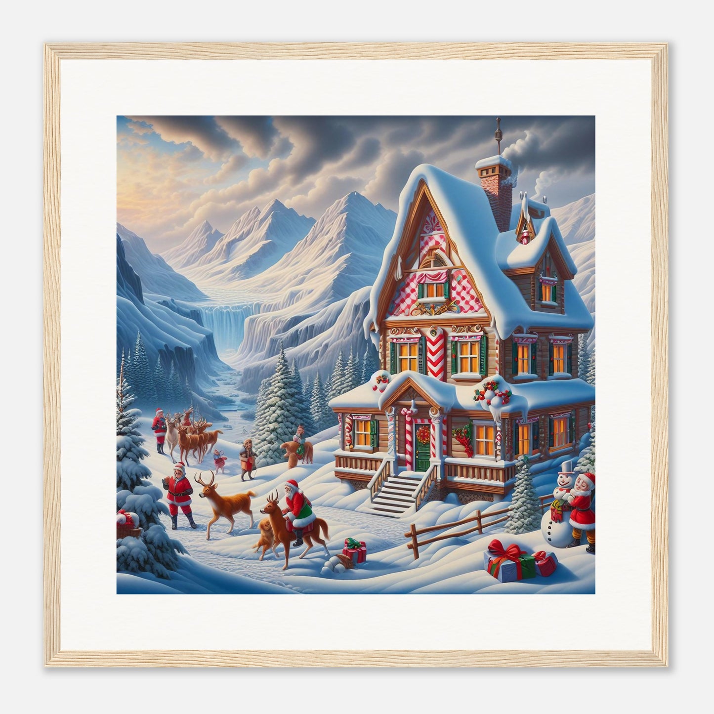 Wall Art - Winter 56 - Cottage and deer